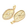 Brass Micro Pave Clear Cubic Zirconia Pendants X-KK-A304-13G-3