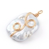 Natural Baroque Pearl Keshi Pearl Pendants PALLOY-JF00672-01-3