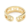 Brass Micro Pave Cubic Zirconia Cuff Rings for Women RJEW-U031-01G-3