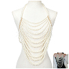 Plastic Imitation Pearl Round Beaded Shoulder Chains AJEW-WH20006-210-1