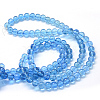 Baking Painted Transparent Glass Round Bead Strands DGLA-Q022-8mm-06-3