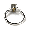 Oval Natural Labradorite Adjustable Rings RJEW-Q818-01P-08A-4