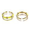 Brass Micro Pave Clear Cubic Zirconia Cuff Rings RJEW-C100-23G-D-2