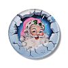 Printed Flat Round Christmas Themed Acrylic Pendants OACR-L018-05A-1