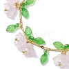 Flower Glass & Acrylic Charm Bracelets BJEW-JB10443-04-3