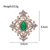 Baroque Style Rhombus Zinc Alloy Rhinestone Brooches PW-WGB385F-01-2