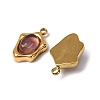 Natural Amethyst Irregular Oval Charms STAS-L022-525G-03-2