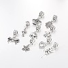 Mixed Shapes Large Hole Alloy European Dangle Charms MPDL-E033-01AS-1