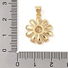 Brass Micro Pave Clear Cubic Zirconia Pendants ZIRC-P121-05A-G-3