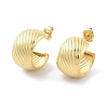 Ion Plating(IP) 304 Stainless Steel Round Stud Earrings EJEW-P258-01G-1