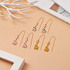 3 Pair 3 Color Alloy Enamel Giraffe Dangle Stud Earrings EJEW-JE05145-2