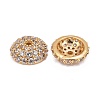 Apetalous Half Round/Dome Brass Micro Pave Cubic Zirconia Bead Caps ZIRC-D062-G-3