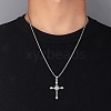 Zinc Alloy with Rhinestone Cross Pendant Necklaces NJEW-M211-07A-P-3