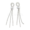 Crystal Rhinestone & Clear Cubic Zirconia Stud Earrings EJEW-C037-01E-P-1