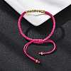 Polyester Cord Braided Bead Bracelets for Women BJEW-L698-01G-07-2