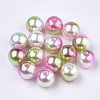 Rainbow ABS Plastic Imitation Pearl Beads OACR-Q174-10mm-08-1