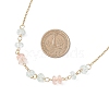 2Pcs 2 Colors Crackle Glass Rondelle Beaded Necklaces NJEW-JN05485-3