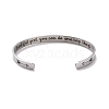 Non-Tarnish 304 Stainless Steel Open Cuff Bangle BJEW-G653-01P-03-2