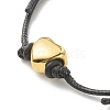 Heart Beads Adjustable Cord Bracelet for Women BJEW-JB07192-4