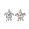 Sea Turtle Alloy Stud Earrings for Women EJEW-A112-04P-2