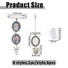 Alloy Oval Pendant Cabochon Settings & Heart Charms Pendant Decorations HJEW-FH00299-2