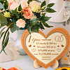 Wood Heart Shape Anniversary Commemorative Display Decorations AJEW-WH00424-001-5