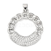 Rack Plating Brass Micro Pave Cubic Zirconia Pendants KK-M021-07P-1