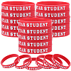 Word Star Student Silicone Cord Bracelet Wristband LS-BJEW-WH0018-49A-1