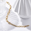 Ion Plating(IP) 304 Stainless Steel Paperclip Chain Bracelets for Women X-BJEW-C046-02G-2