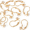 10Pcs Brass Micro Pave Clear Cubic Zirconia Leverback Earring Findings KK-TADJ0001-20A-3