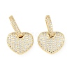 Brass Micro Pave Clear Cubic Zirconia Hoop Earrings for Women EJEW-S225-01G-1