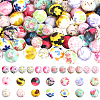 100Pcs 20 Colors Printed Round Silicone Focal Beads SIL-PA0001-41-1
