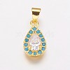 Brass Cubic Zirconia Pendants KK-P134-23G-1