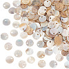 ARRICRAFT 200Pcs Natural Akoya Shell Flat Round Charms BSHE-AR0001-06-1