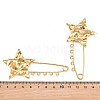 Textured Starfish 304 Stainless Steel Safety Pins Brooch Findings SA-CBA098D-16G-G05-3