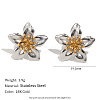 Two Tone 304 Stainless Steel Stud Earrings for Women WG4F5A5-01-1