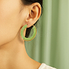 2Pairs 2 Colors Stainless Steel Fever Hoop Earrings EJEW-GO0001-11-5