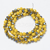 Electroplate Opaque Solid Color Glass Beads Strands EGLA-A034-P4mm-I15-3