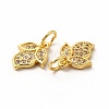 Rack Plating Brass Micro Pave Cubic Zirconia Charms ZIRC-M120-10G-2