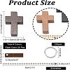  80Pcs 4 Colors Cross Wooden Pendants DIY-NB0007-52-3