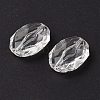 Faceted Hexagon Transparent Acrylic Beads TACR-R126-A01-1