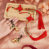 SUPERFINDINGS DIY Chinese Knot & Brass Gourd Keychain Making Kit HJEW-FH0001-62-4