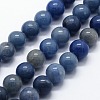 Dyed & Heated Natural Blue Aventurine Beads Strands X-G-I199-24-10mm-1