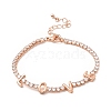 Cubic Zirconia Chain Bracelet BJEW-A132-25RG-1