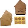 6Pcs Rectangle Kraft Paper Thank You Greeting Cards HULI-PW0002-140B-1