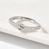S925 Sterling Silver Adjustable Letter Rings for Women RJEW-M068-01P-S-5