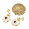 Real 18K Gold Plated Brass Enamel Dangle Stud Earrings Findings KK-B124-09G-01-5