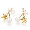 Natural Pearl Stud Earrings PEAR-N020-05S-3