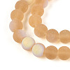 Frosted Transparent Glass Beads Strands GLAA-T032-T8mm-MBB08-3