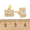 Brass Micro Pave Clear Cubic Zirconia Pendants KK-P275-31G-3